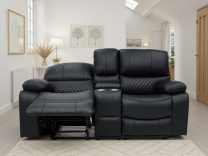 Orin Electric Recliner Sofa Black 2 Seater from Dreamy - sofa with free Isle of Man and UK delivery