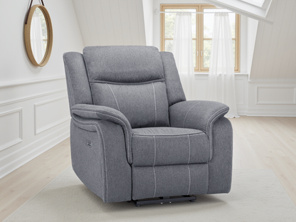 Gatsby grey fabric recliner armchair by Dreamy