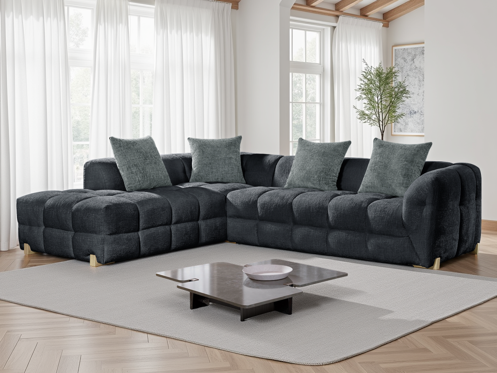 Gena Sofa Charcoal Left Corner - modern corner sofa - Dreamy furniture