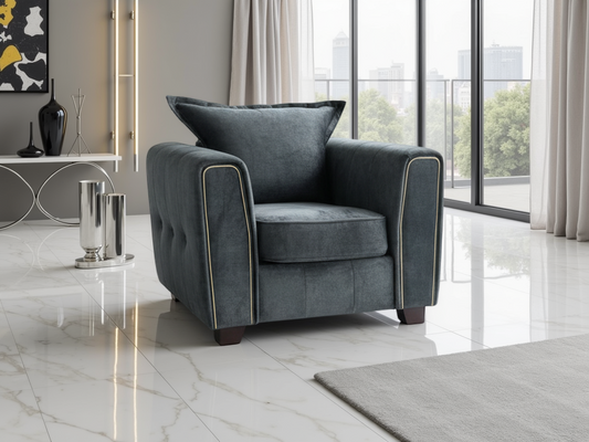 Selina Sofa Black Armchair - Sofa UK