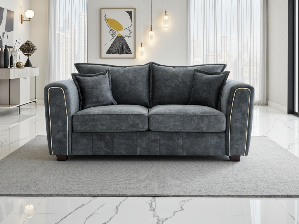 Selina Sofa Black 2 Seater - Sofa Isle of Man