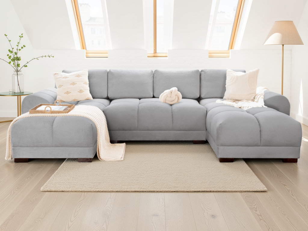 Azura Sofa Grey U Shape Corner at Dreamy furniture store