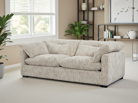 Quin Sofa Grey/Silver 3 Seater - family fabric sofa - Dreamy furniture