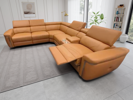 Soho Electric Recliner Sofa Tan Large Corner from Dreamy - sofa with free Isle of Man and UK delivery