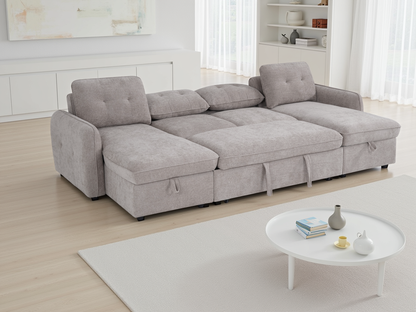 Morgan Sofabed Beige U Shape Corner - Morgan Sofabed Beige U Shape Corner sofa bed Isle of Man UK delivery