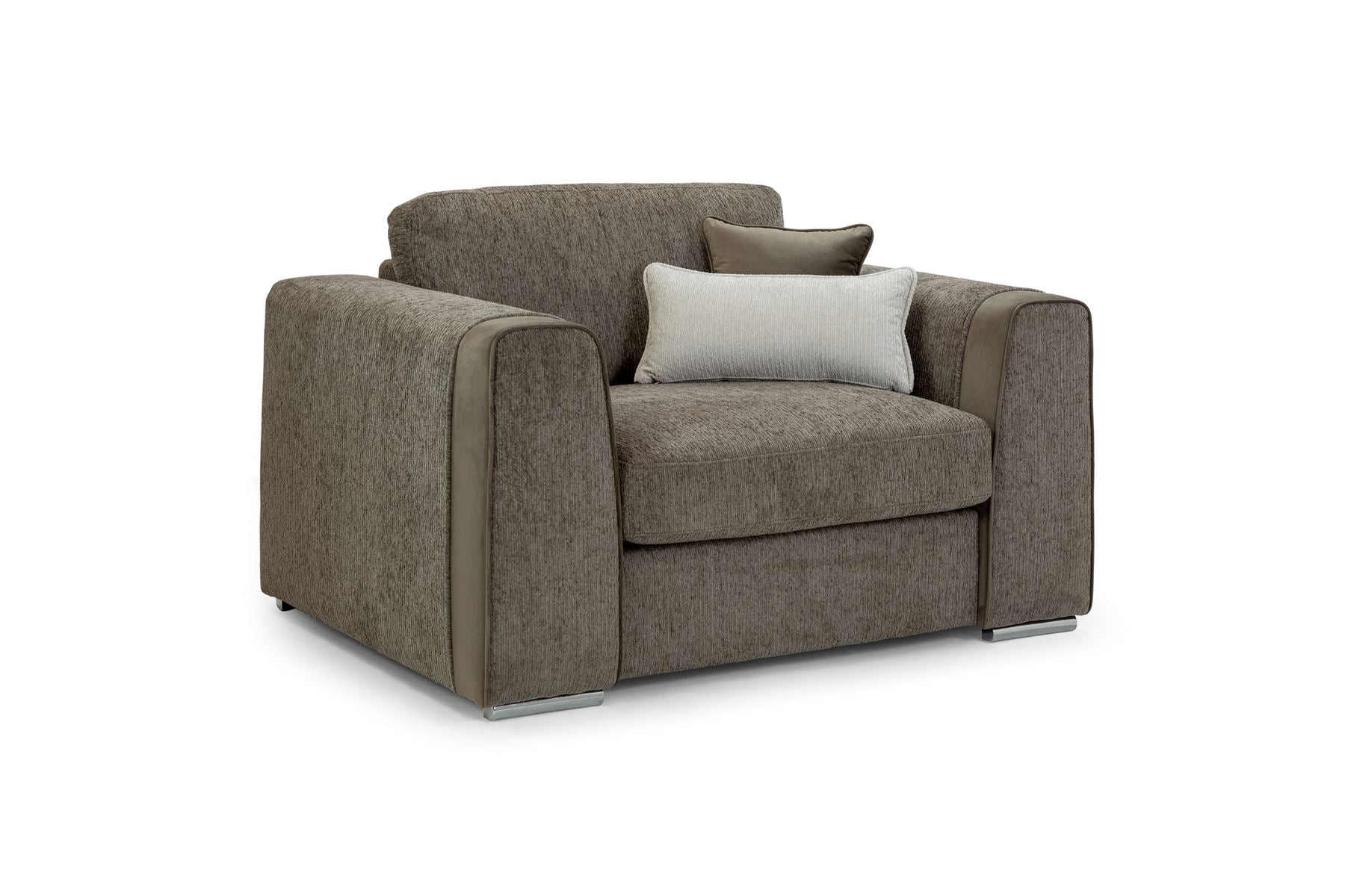 Natalie Mocha Armchair sofa at Dreamy – W140 x D103 x H90cm with free Isle of Man and UK delivery