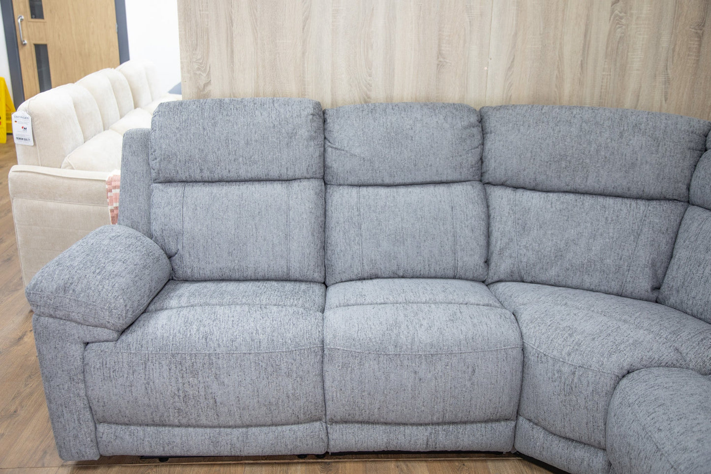 Owl Electric Recliner Sofa Grey Corner - grey fabric electric recliner corner sofa by Dreamy