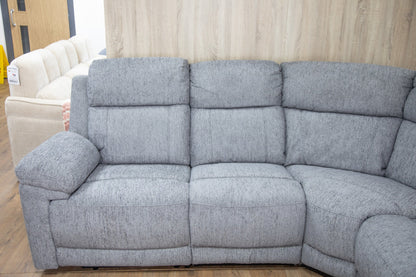 Owl Electric Recliner Sofa Grey Corner - grey fabric electric recliner corner sofa by Dreamy
