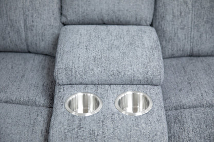 Owl Electric Recliner Sofa Grey Corner - grey fabric electric recliner corner sofa by Dreamy