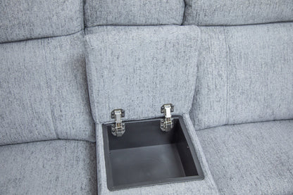 Owl Electric Recliner Sofa Grey Corner - grey fabric electric recliner corner sofa by Dreamy