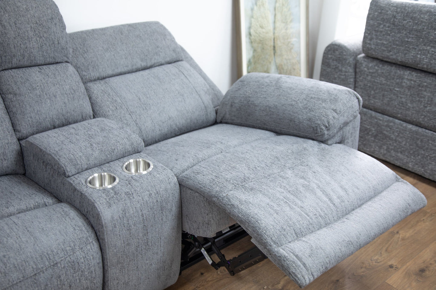 Owl Electric Recliner Sofa Grey Corner - grey fabric electric recliner corner sofa by Dreamy