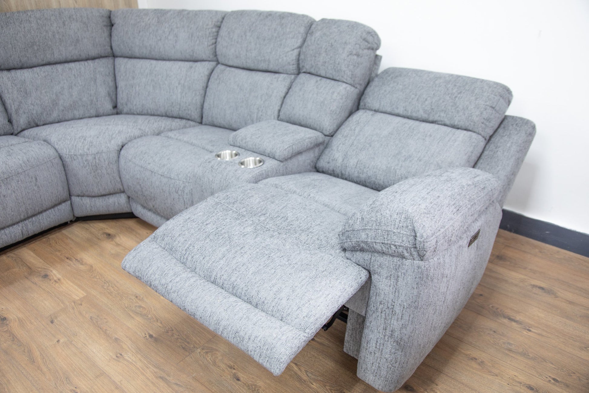 Owl Electric Recliner Sofa Grey Corner - grey fabric electric recliner corner sofa by Dreamy