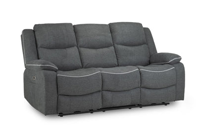 Haven Electric Recliner Sofa Graphite 3 Seater