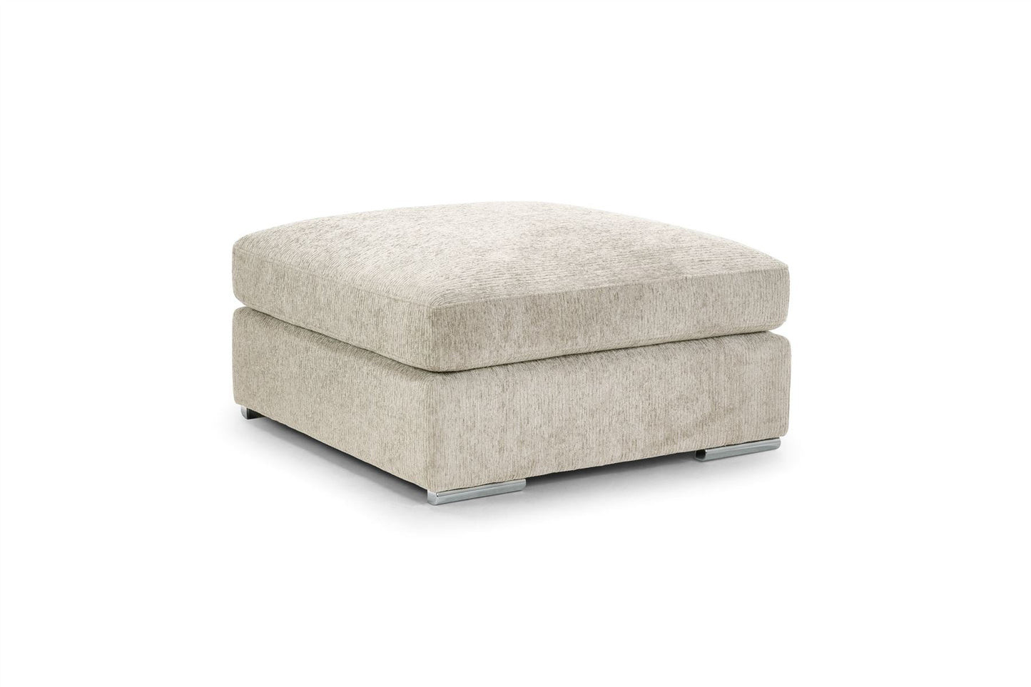 Natalie Beige Footstool sofa at Dreamy – W96 x D96 x H50cm with free Isle of Man and UK delivery