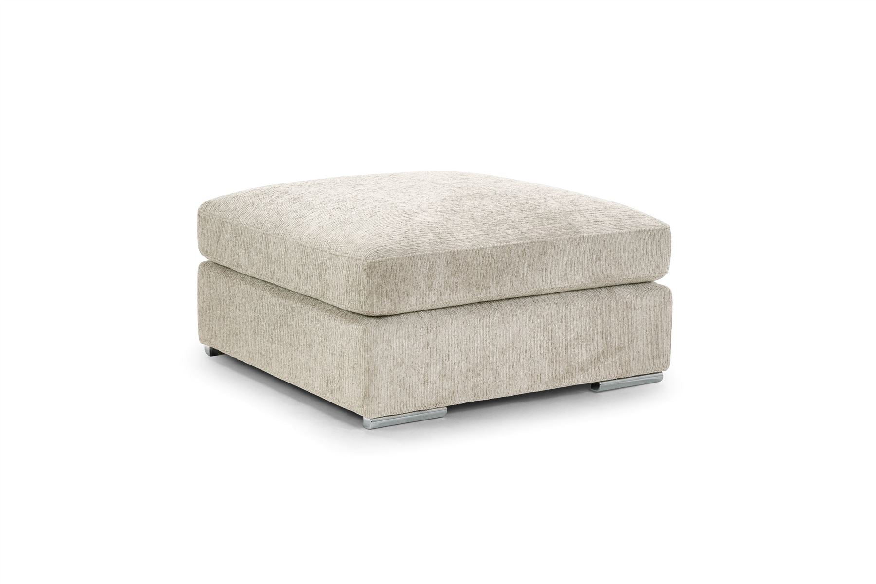 Natalie Beige Footstool sofa at Dreamy – W96 x D96 x H50cm with free Isle of Man and UK delivery