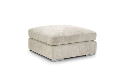 Natalie Beige Footstool sofa at Dreamy – W96 x D96 x H50cm with free Isle of Man and UK delivery