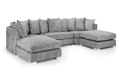 Bianco Scatterback Sofa Platinum U Shape Corner
