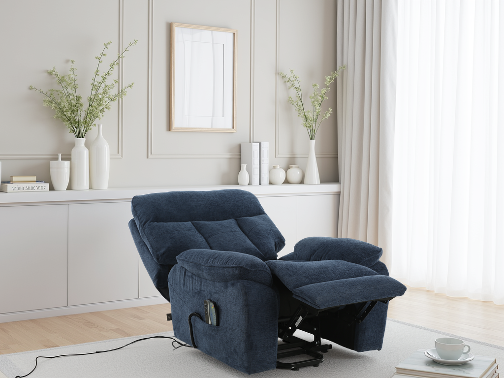 Colette Rise and Recline Massage Chair Blue - premium furniture with free Isle of Man and UK delivery