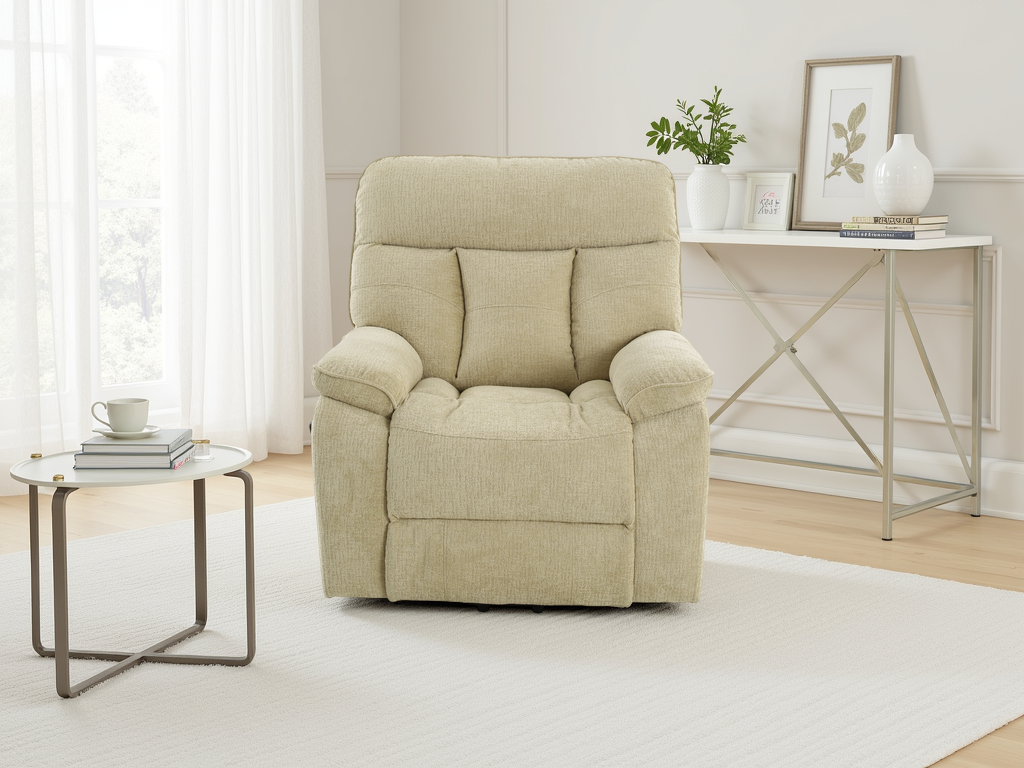 Colette Rise and Recline Massage Chair Beige - premium furniture with free Isle of Man and UK delivery