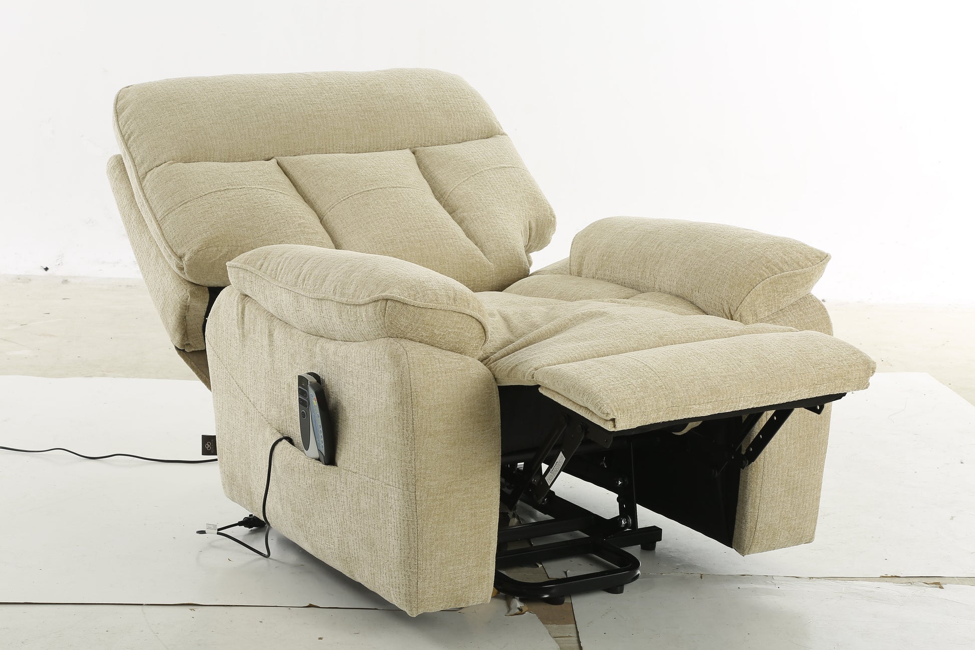 Colette Rise and Recline Massage Chair Beige - premium furniture with free Isle of Man and UK delivery