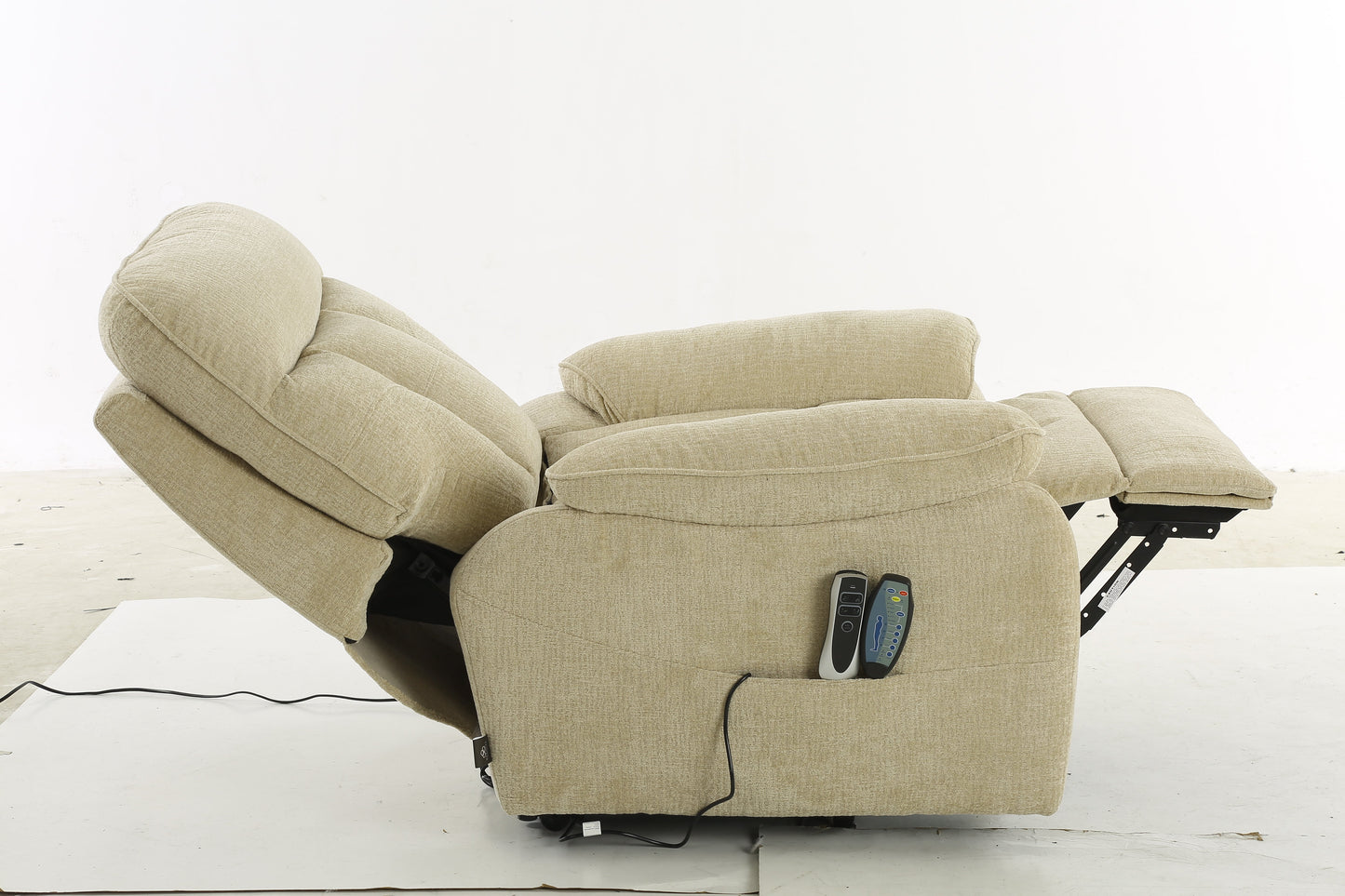Colette Rise and Recline Massage Chair Beige - premium furniture with free Isle of Man and UK delivery