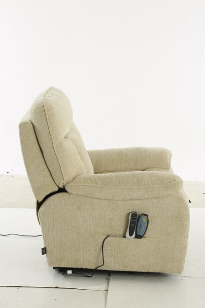 Colette Rise and Recline Massage Chair Beige - premium furniture with free Isle of Man and UK delivery