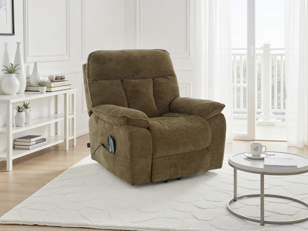 Colette Rise and Recline Massage Chair Brown - premium furniture with free Isle of Man and UK delivery
