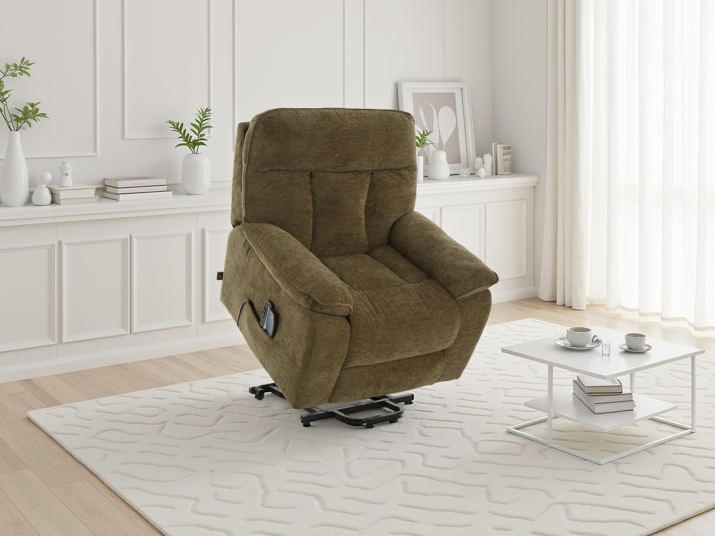 Colette Rise and Recline Massage Chair Brown - premium furniture with free Isle of Man and UK delivery