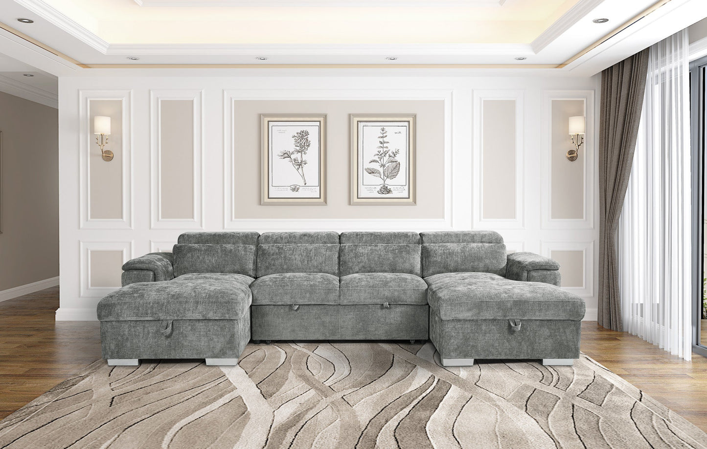 Alto Sofabed Grey U Shape Corner from Dreamy - sofa with free Isle of Man and UK delivery