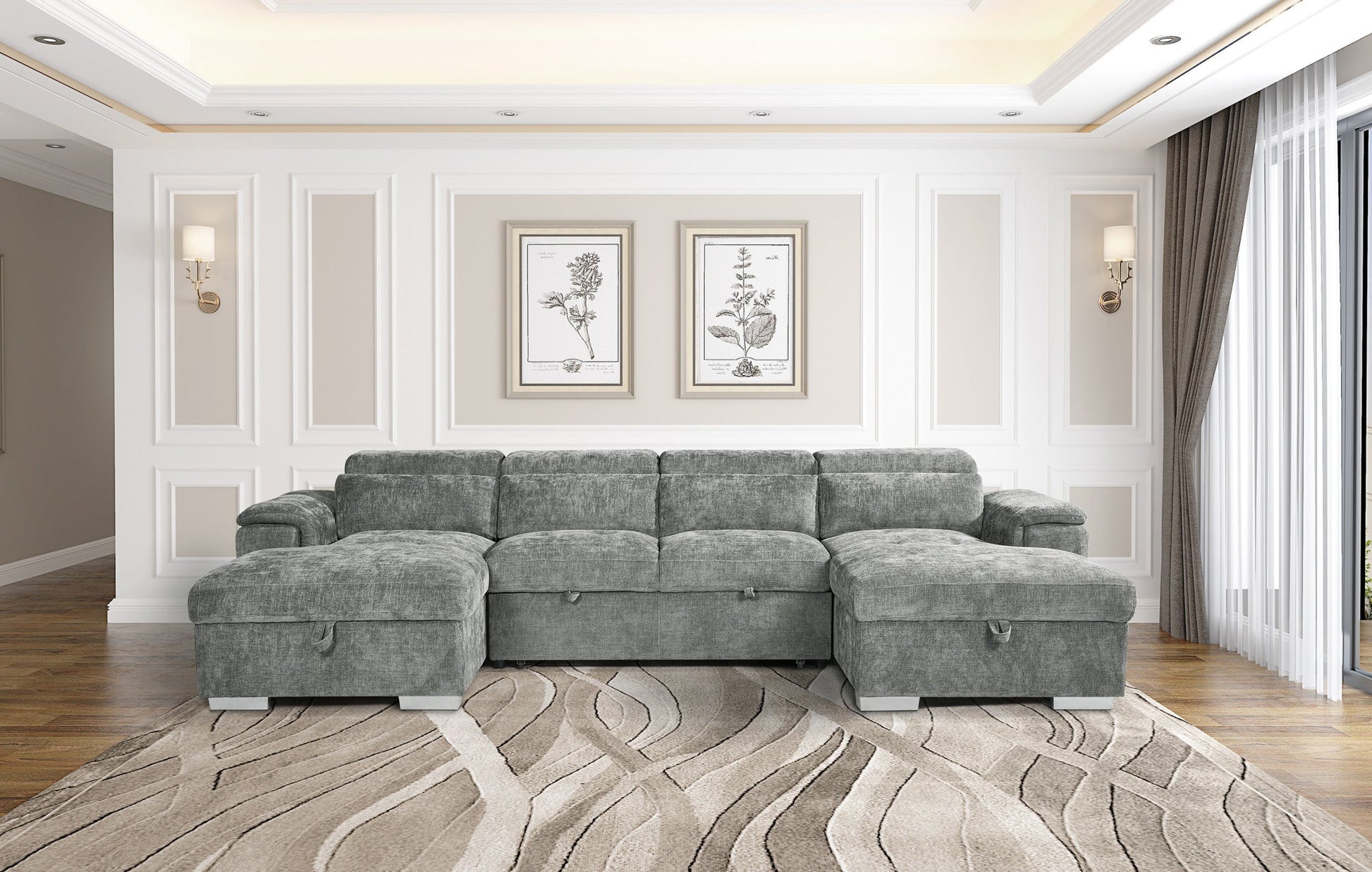 Alto Sofabed Grey U Shape Corner from Dreamy - sofa with free Isle of Man and UK delivery