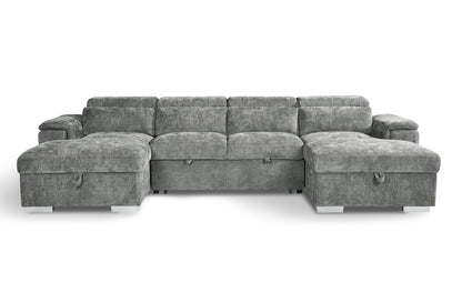 Alto Sofabed Grey U Shape Corner from Dreamy - sofa with free Isle of Man and UK delivery