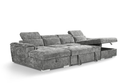 Alto Sofabed Grey U Shape Corner from Dreamy - sofa with free Isle of Man and UK delivery