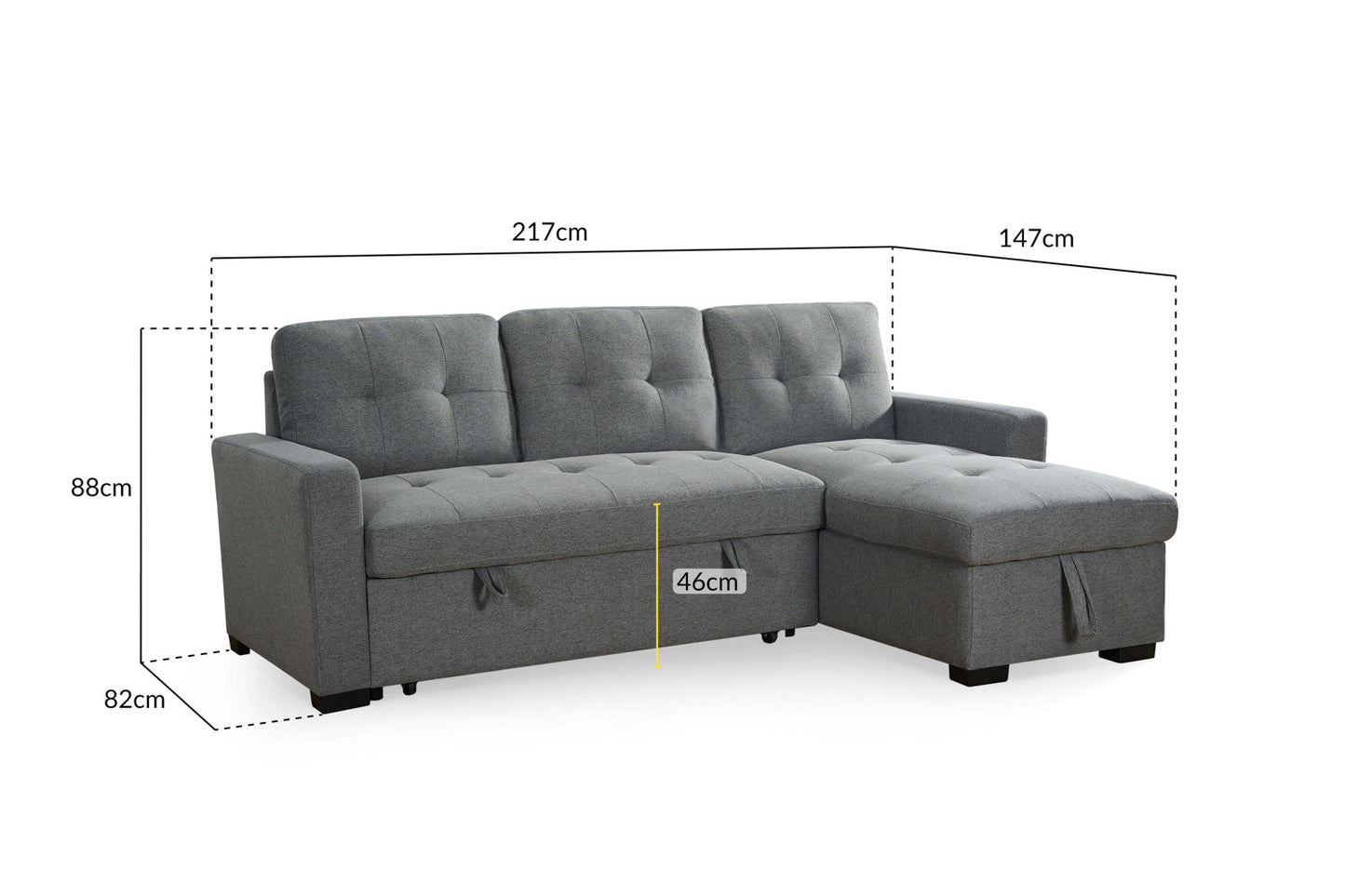 Aladin Sofabed Grey Universal Corner at Dreamy furniture store