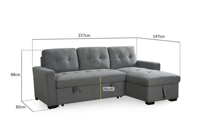 Aladin Sofabed Grey Universal Corner at Dreamy furniture store