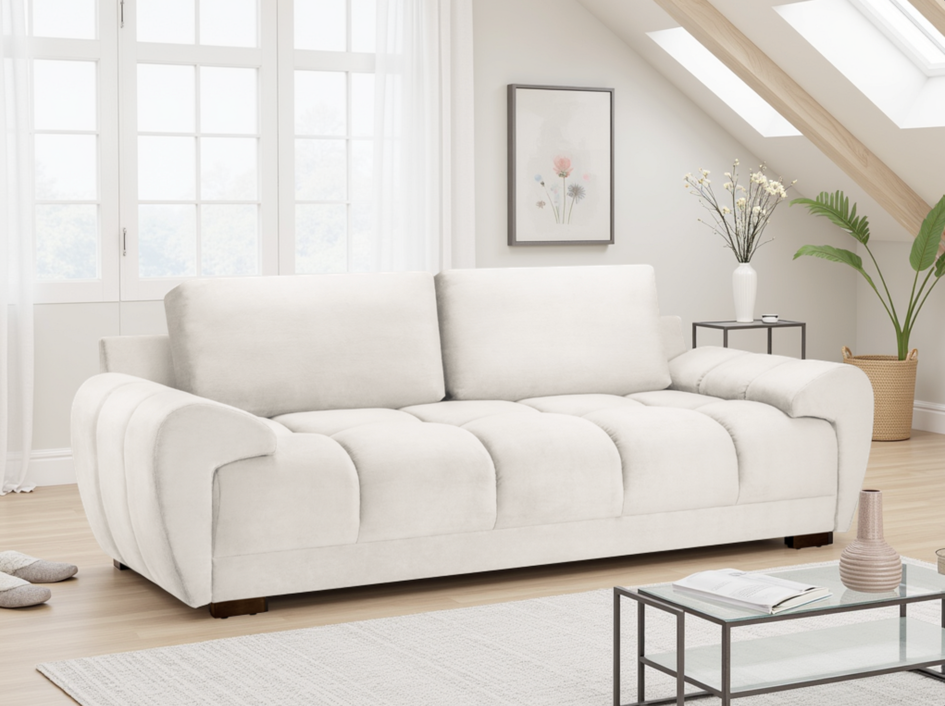 Azura Sofa Cream 3 Seater at Dreamy furniture store