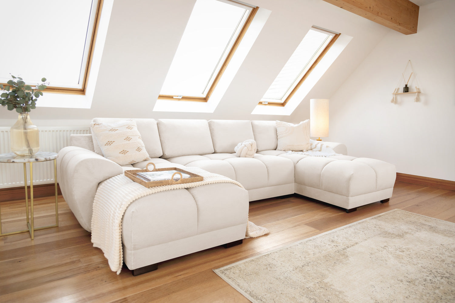 Azura Sofa Cream U Shape Corner at Dreamy furniture store