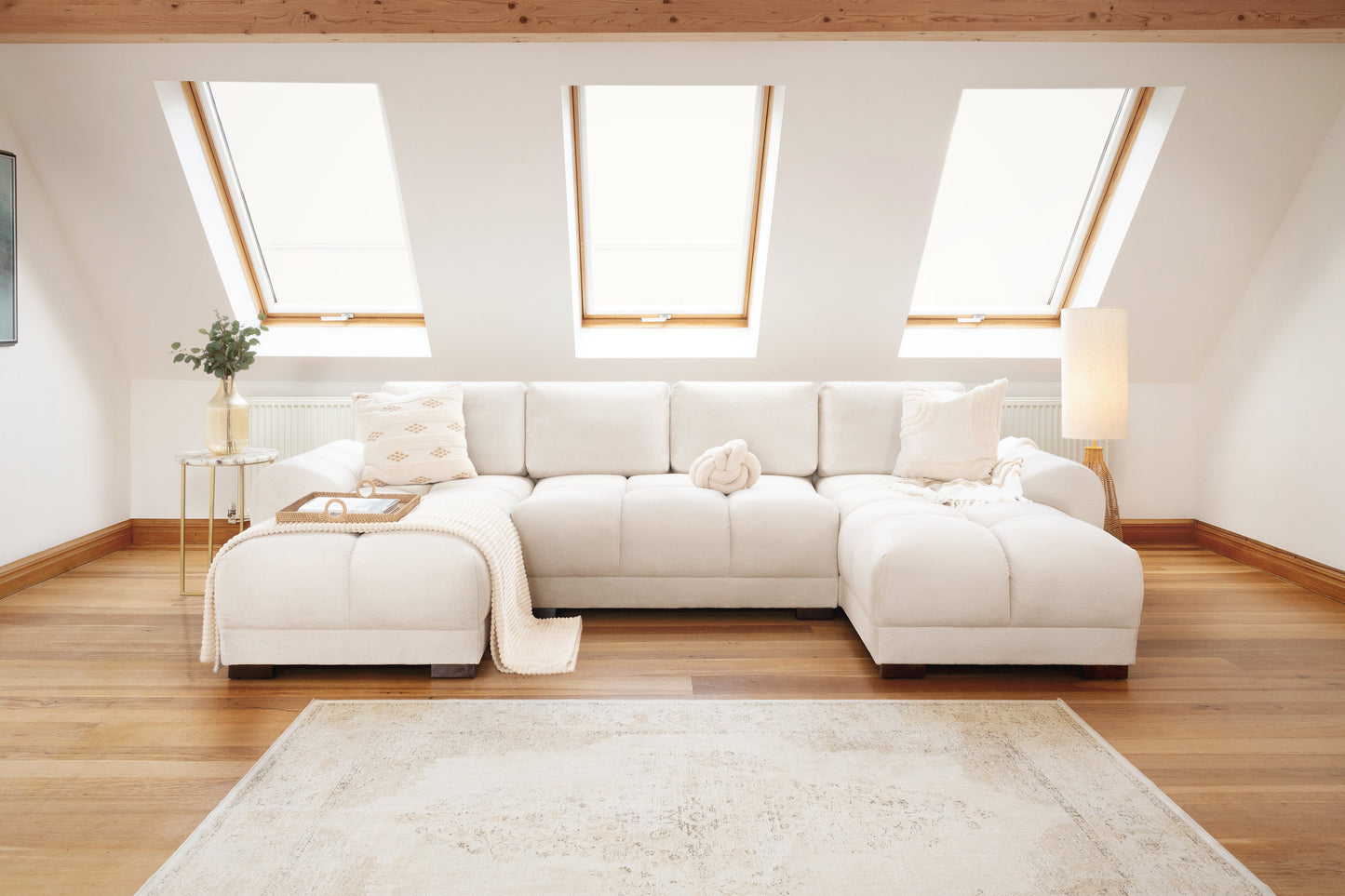 Azura Sofa Cream U Shape Corner at Dreamy furniture store