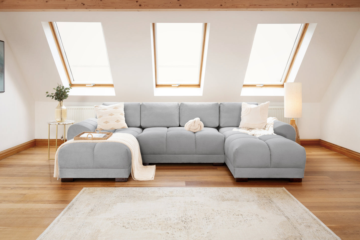 Azura Sofa Grey U Shape Corner at Dreamy furniture store