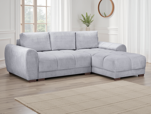 Azura Sofabed Grey Universal Corner at Dreamy – corner sofa bed UK with free Isle of Man and UK delivery