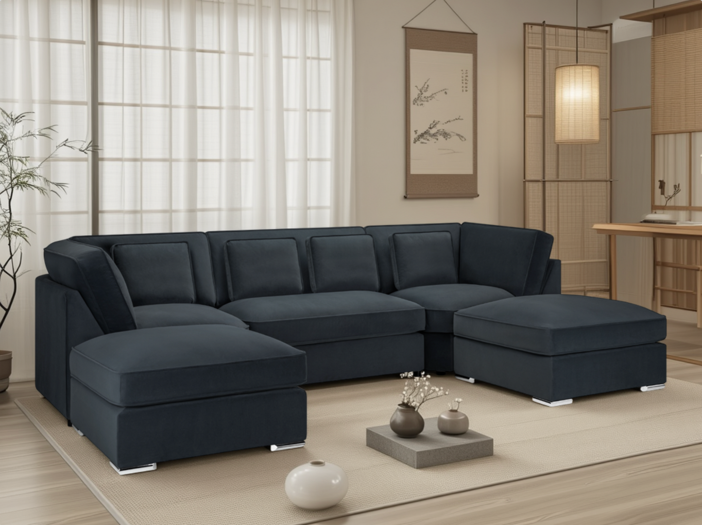 Bela Sofa Slate U Shape Corner from Dreamy - sofa with free Isle of Man and UK delivery
