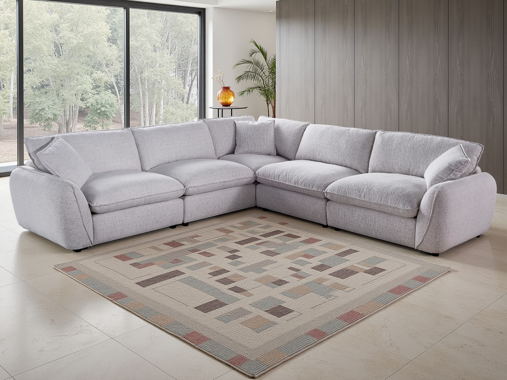 Bethany Sofa Beige Large Corner - modern fabric sofa - Dreamy furniture