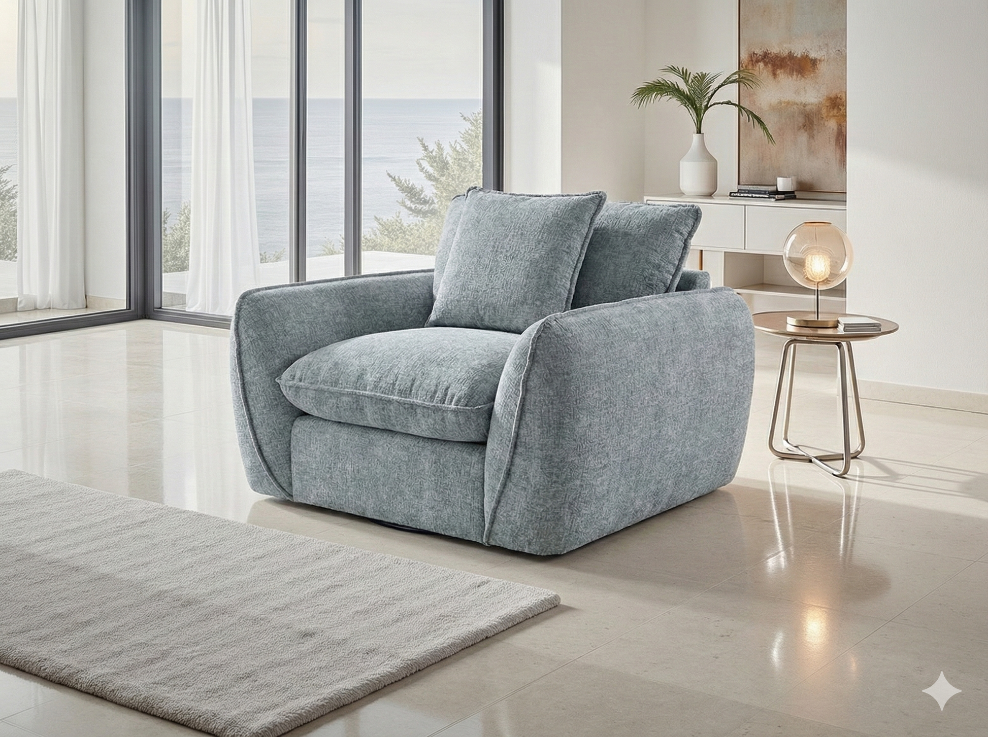 Bethany Sofa Grey Armchair - modern fabric sofa - Dreamy furniture