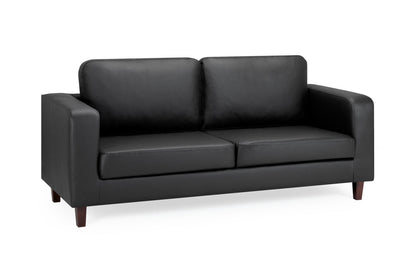 Bobbi Sofa Black 3 Seater - Bobbi black faux leather 3 seater sofa with removable cushions, Width: 180cm | Depth: 77cm | Height: 81cm, Dreamy Isle of Man and UK delivery