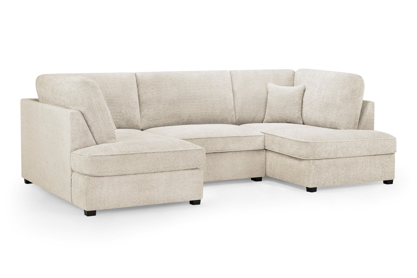 Cara Sofa Boucle Beige U Shape Corner at Dreamy furniture store