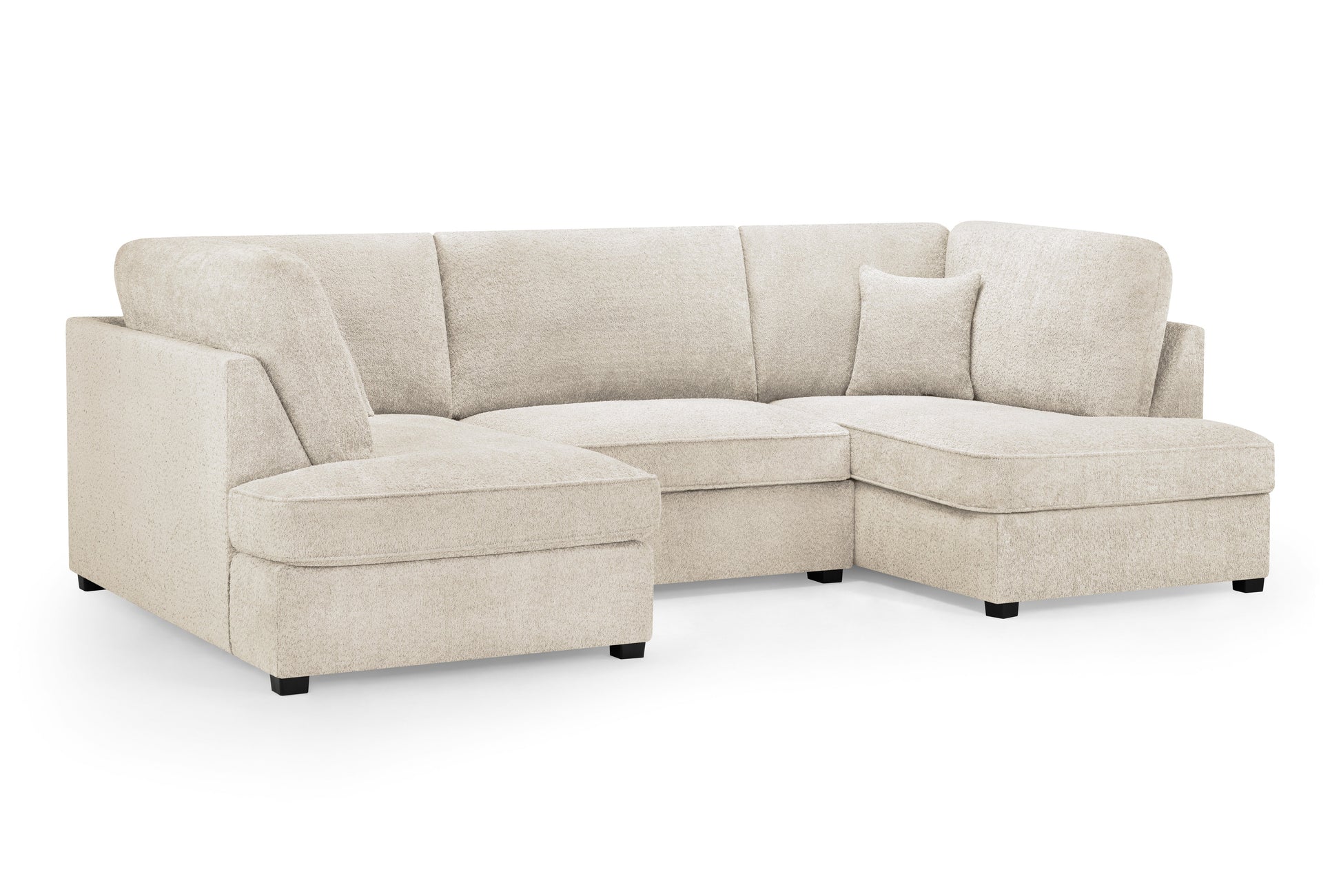 Cara Sofa Boucle Beige U Shape Corner at Dreamy furniture store