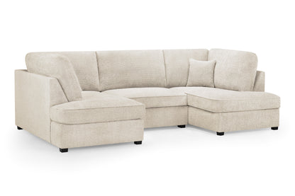 Cara Sofa Boucle Beige U Shape Corner at Dreamy furniture store