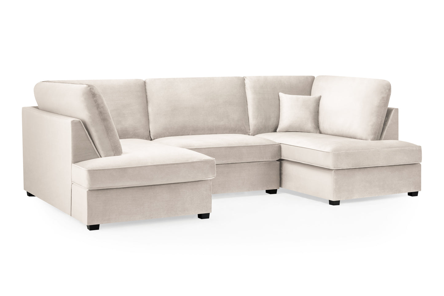 Cara Sofa Plush Beige U Shape Corner at Dreamy furniture store