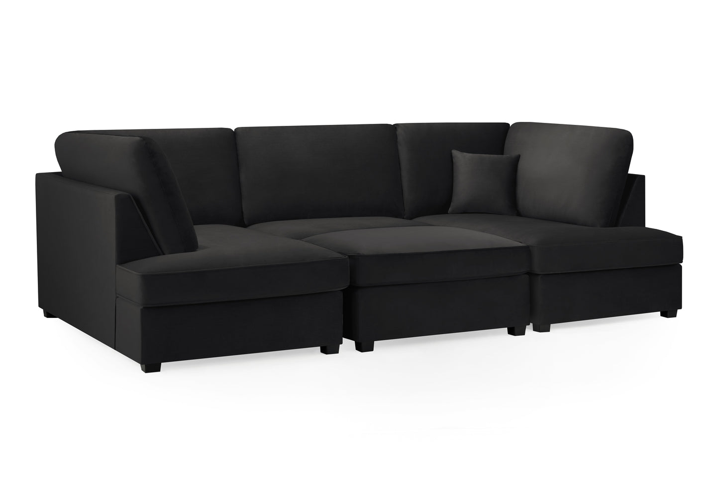 Cara Sofa Plush Black U Shape Corner from Dreamy - sofa with free Isle of Man and UK delivery