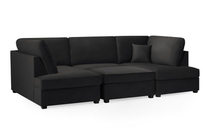 Cara Sofa Plush Black U Shape Corner from Dreamy - sofa with free Isle of Man and UK delivery