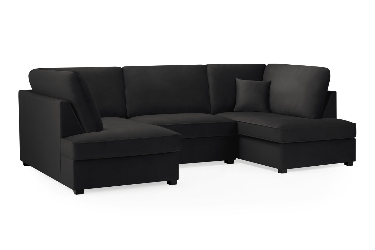 Cara Sofa Plush Black U Shape Corner from Dreamy - sofa with free Isle of Man and UK delivery